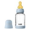 BIBS Glass Baby Bottle Round Latex 120 ml Slow Flow Baby Blue - 1 st