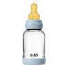BIBS Glass Baby Bottle Round Latex 120 ml Slow Flow Baby Blue - 1 st
