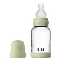 BIBS Glass Baby Bottle Round Silicone 120 ml Slow Flow Sage - 1 st