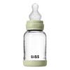 BIBS Glass Baby Bottle Round Silicone 120 ml Slow Flow Sage - 1 st