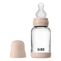 BIBS Glass Baby Bottle Round Silicone 120 ml Slow Flow Blush - 1 st