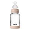 BIBS Glass Baby Bottle Round Silicone 120 ml Slow Flow Blush - 1 st