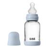 BIBS Glass Baby Bottle Round Silicone 120 ml Slow Flow Baby Blue - 1 st