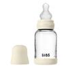 BIBS Glass Baby Bottle Round Silicone 120 ml Slow Flow Ivory - 1 st