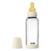 BIBS Glass Baby Bottle Round Latex 240 ml Medium Flow Ivory - 1 st