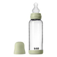 BIBS Glass Baby Bottle Round Silicone 240 ml Medium Flow Sage - 1 st