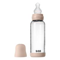 BIBS Glass Baby Bottle Round Silicone 240 ml Medium Flow Blush - 1 st