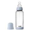 BIBS Glass Baby Bottle Round Silicone 240 ml Medium Flow Baby Blue - 1 st