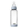 BIBS Glass Baby Bottle Round Silicone 240 ml Medium Flow Baby Blue - 1 st