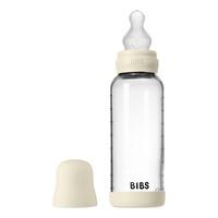 BIBS Glass Baby Bottle Round Silicone 240 ml Medium Flow Ivory - 1 st