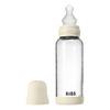 BIBS Glass Baby Bottle Round Silicone 240 ml Medium Flow Ivory - 1 st