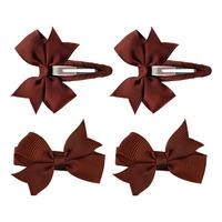 SOHO Ayla Rosett Hårspänne Brown - 4 st