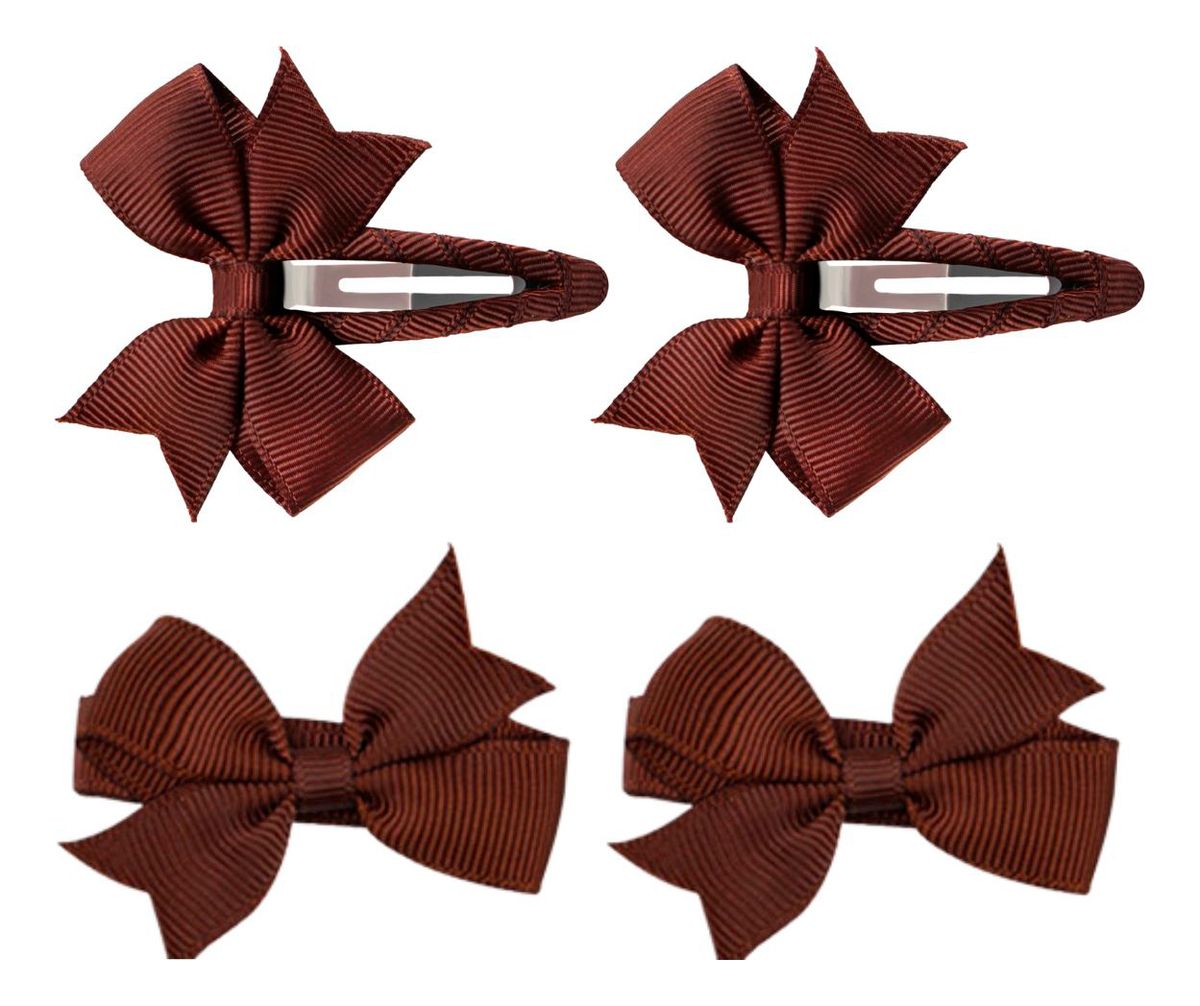 Ayla Rosett Hårspänne Brown - 4 st