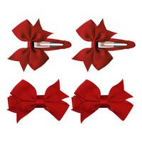 SOHO Ayla Rosett Hårspänne Cherry Red - 4 st