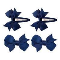 SOHO Ayla Rosett Hårspänne Denim - 4 st