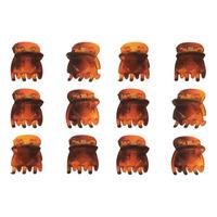 SOHO Lucca Mini Hårklämmor Brun - 12 st