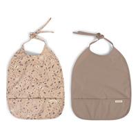 Filibabba Haklapp med knytband 2-pack - Little Wonders + Warm Grey - 2 st
