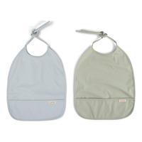 Filibabba Haklapp med knytband 2-pack - Pearl Blue + Desert Sage - 1 st
