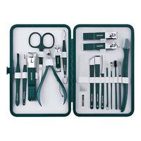 UNIQ 18-i-1 Manicure / Grooming Kit Mörkgrön - 18 st