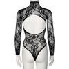 NORTIE Riga Bodystocking i spets, öppen - Svart