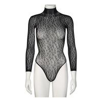 NORTIE Oda Leopard Bodystocking, öppen - Svart