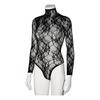 NORTIE Riga Bodystocking i spets, öppen - Svart
