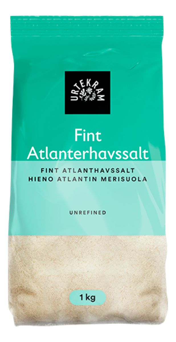 Sweden product data sample: Urtekram fint atlantsalt ( oraffinerat ) - 1 kg