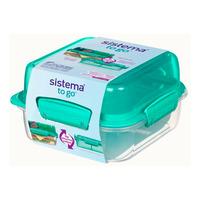 Sistema Lunch Stack Square 1,24 L - Grön