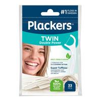 Plackers Twin Double Effect Flossers - 33 st