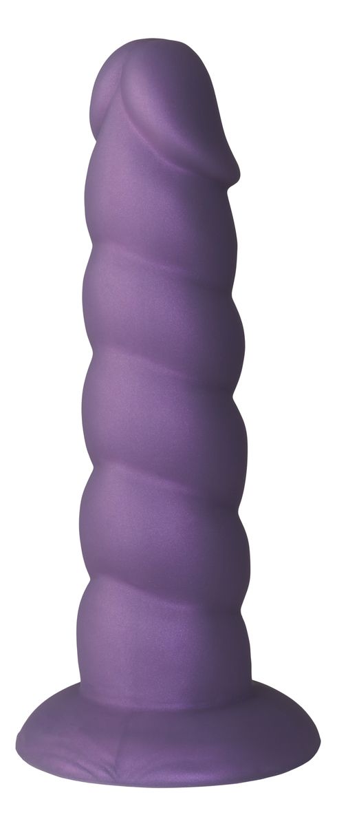 Swirly Lila Silikone Dildo 17,5 cm