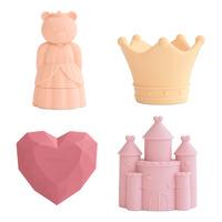 Mushie Mold Free Bath Play Set - Princess - 1 st