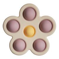 Mushie Flower Press Toy - Soft Lilac/Pale Daffodil/Ivory - 1 st