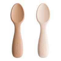 Mushie Toddler Starter Spoons Silicone - Natural/Shifting Sand - 2 st