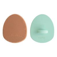 Mushie Cradle Cap Brush - Natural/Cambridge Blue - 2 st