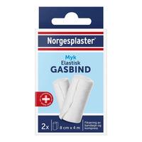 Norgesplaster Elastisk Gasbinda 8 cm x 4 m - 2 st