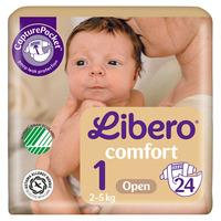 Libero Comfort 1 Öppen blöja 2-5 kg - 24 st