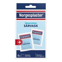 Norgesplaster Sårtvätt Våtservetter - 6 st