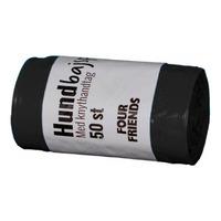 FourFriends Hundpåsar m. handtag, svart - 50 st