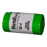 FourFriends hundpåsar med handtag, grön - 50 st