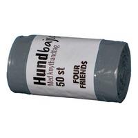 FourFriends hundpåsar med handtag, grå - 50 st