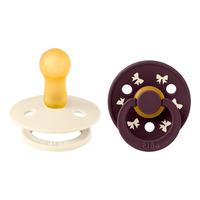 BIBS Colour Latex Holiday Bow - Ivory/Plum - Strl 2
