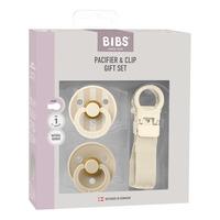 BIBS Pacifier & Clip Gift Set - Ivory - 1 set