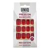 UNIQ Press-On Nails med Lim - Red Cat Eye - 24 st