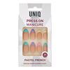 UNIQ Press-On Nails med Lim - Pastel French - 24 st