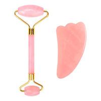 UNIQ Jaderoller & Gua Sha Rose Quartz - 2 st