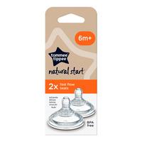 Tommee Tippee Natural Start Fast Flow Flasknapp(+6 mån.) - 2 st