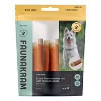 Faunakram 12 cm Chicken Filled White Rawhide Bone - 300 g.