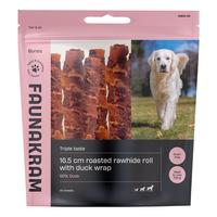 Faunakram 16,5 cm Roasted Rawhide Roll with Duck Wrap - 700 g