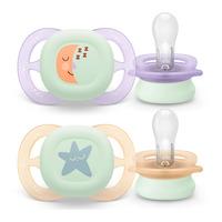 Philips Avent Napp Ultra Start Nighttime 0-2 mån. - lila, gul - 2 st