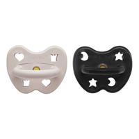 Hevea Oorthodontic Teat 3-36 Months - Noir X Linen  - 2 st
